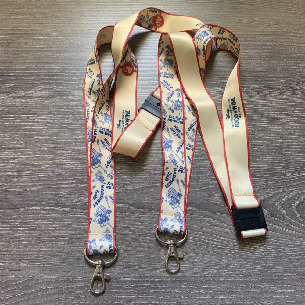 Disneyland DCA Food Wine Festival AP Lanyard Set Annual Passholder